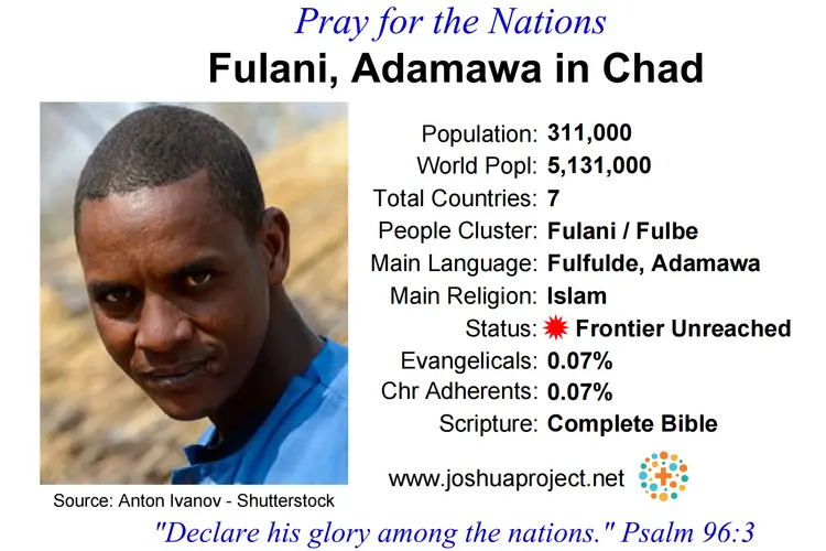 Prayer card for the Adamawa Fulani people ofChad