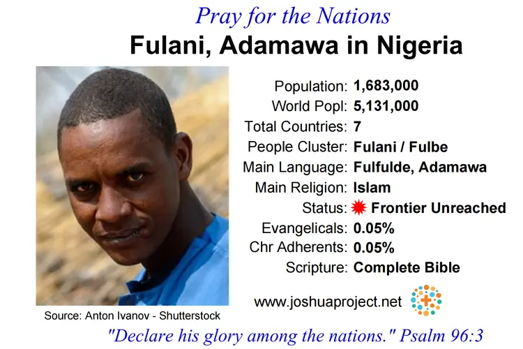 Prayer card for Adamawa Fulani people of Nigeria