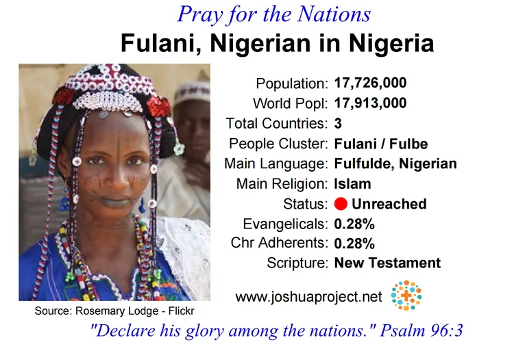 Prayer card for Nigerian Fulani people of Nigeria