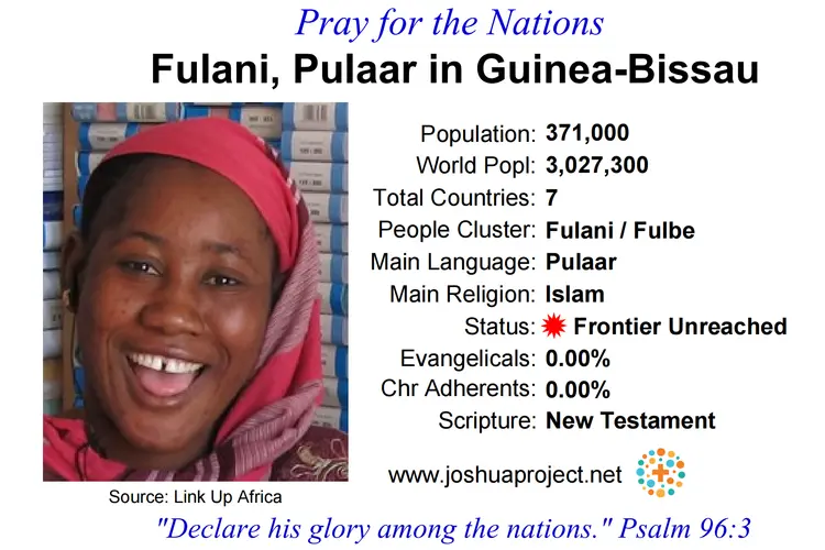 Prayer card for the Pulaar Fulani people of Guinea-Bissau