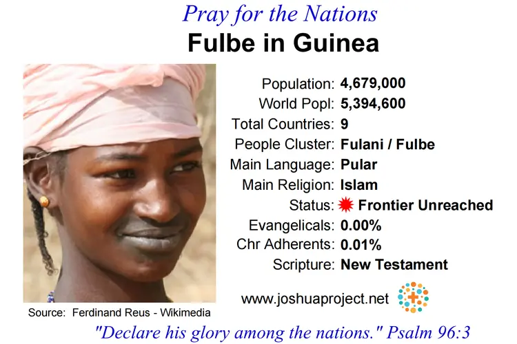 Prayer card for the Fulba people of Guinea