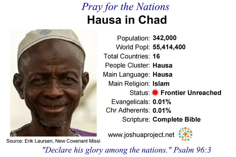 Prayer card for the Hausa people of Chad