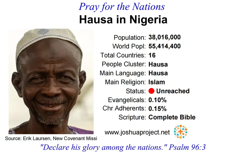 Prayer card for the Hausa people of Nigeria