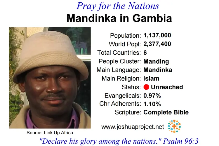 Prayer card for the Mandinka people of Gambia