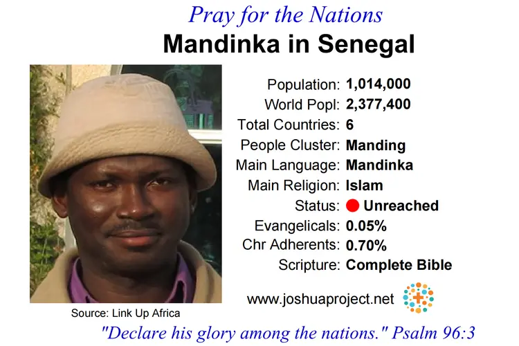 Prayer card for the Mandinka people of Senegal