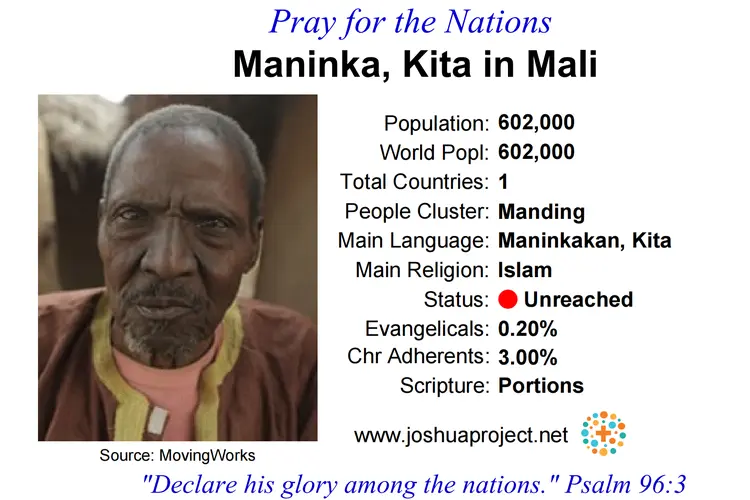 Prayer card for the Kita Maninka people of Mali