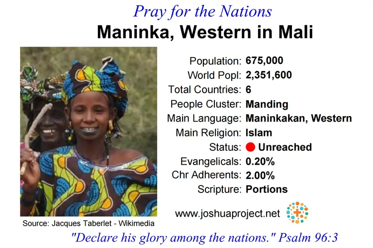 Prayer card for the Western Maninka people of Mali