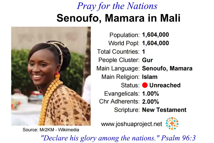 Prayer card for the Mamara Senoufo people of Mali